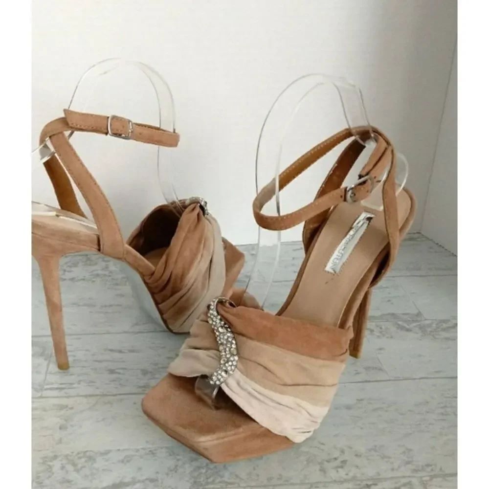 H by Halston Suede Ankle Strap Heel